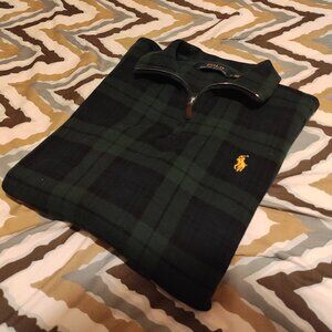 Pull Ralph Lauren Half zip vintage à carreaux Homme Taille S